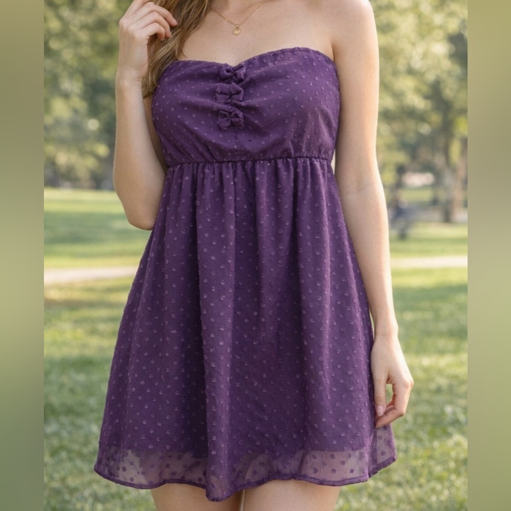 Bebop Women's Medium Short Sleeveless Purple Dress